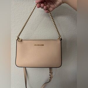 Michael Kors Tan Crossbody Bag with Gold Chain